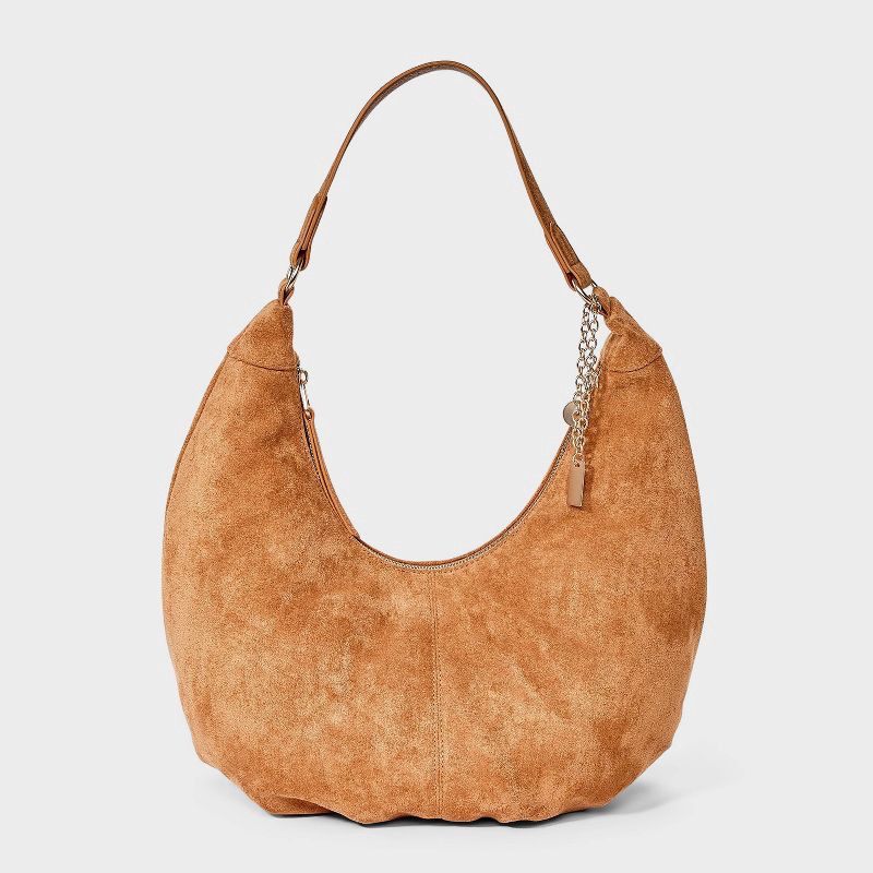 slide 1 of 5, Oversized Crescent Shoulder Bag - Universal Thread™ Brown, 1 ct