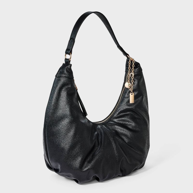 slide 3 of 5, Oversized Crescent Shoulder Bag - Universal Thread™ Black, 1 ct