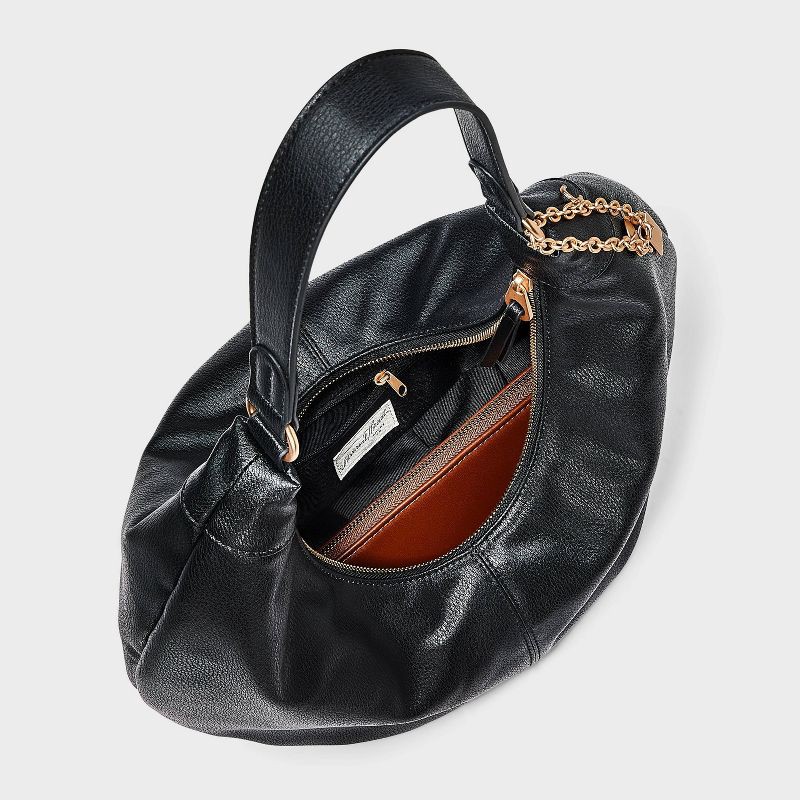 slide 4 of 5, Oversized Crescent Shoulder Bag - Universal Thread™ Black, 1 ct
