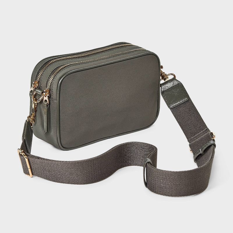 slide 3 of 5, Double Zip Camera Crossbody Bag - Universal Thread™ Gray, 1 ct