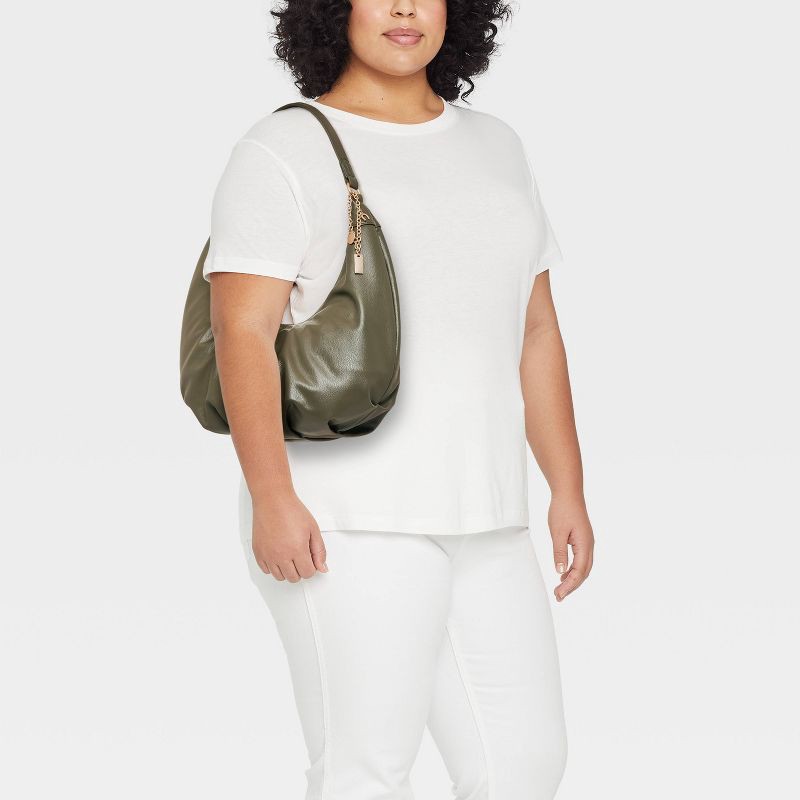 slide 2 of 5, Oversized Crescent Shoulder Bag - Universal Thread™ Olive Green, 1 ct