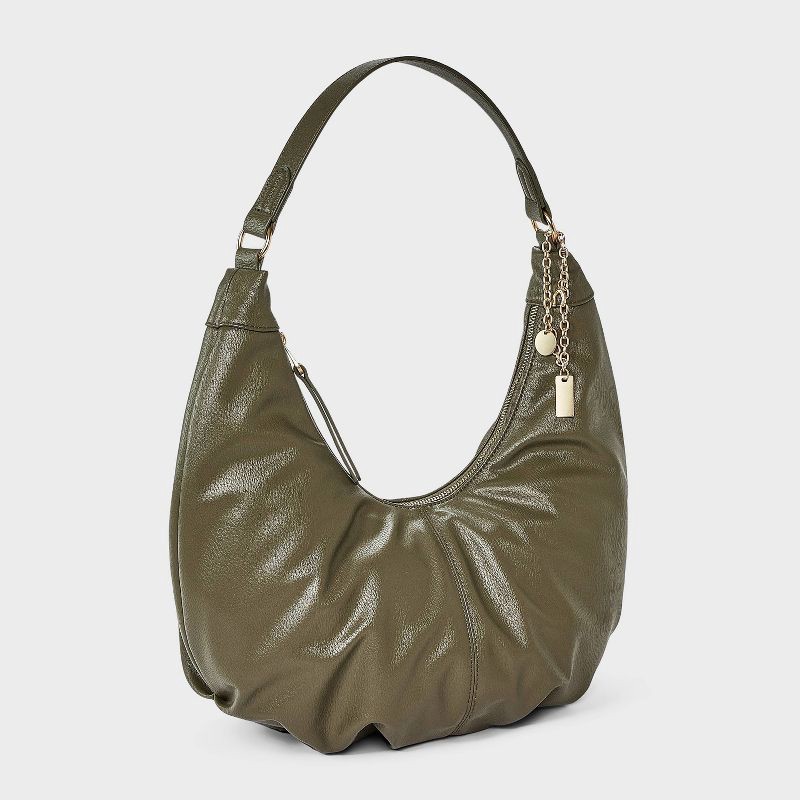 slide 3 of 5, Oversized Crescent Shoulder Bag - Universal Thread™ Olive Green, 1 ct