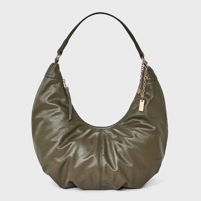 slide 1 of 5, Oversized Crescent Shoulder Bag - Universal Thread™ Olive Green, 1 ct