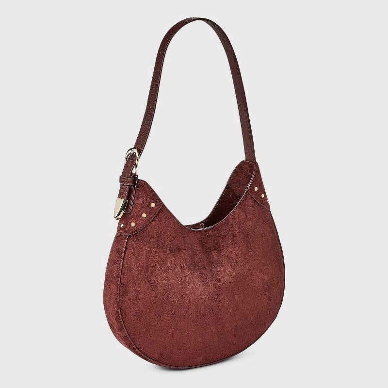 slide 3 of 5, Curved Shoulder Bag - Universal Thread™ Burgundy, 1 ct