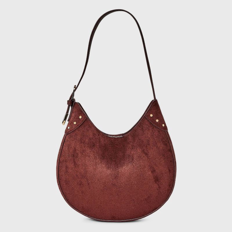 slide 1 of 5, Curved Shoulder Bag - Universal Thread™ Burgundy, 1 ct