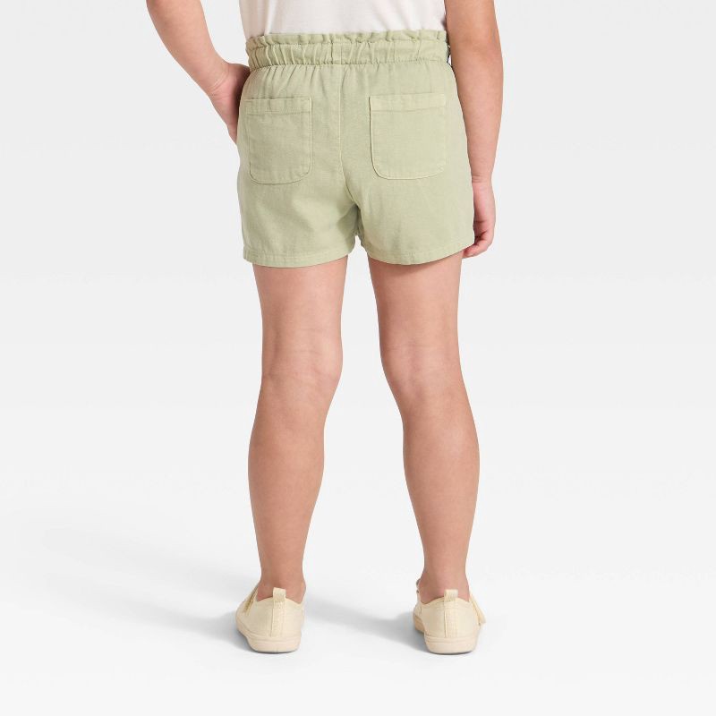 slide 2 of 3, Toddler Girls' Woven Shorts - Cat & Jack™ Light Olive 2T, 1 ct