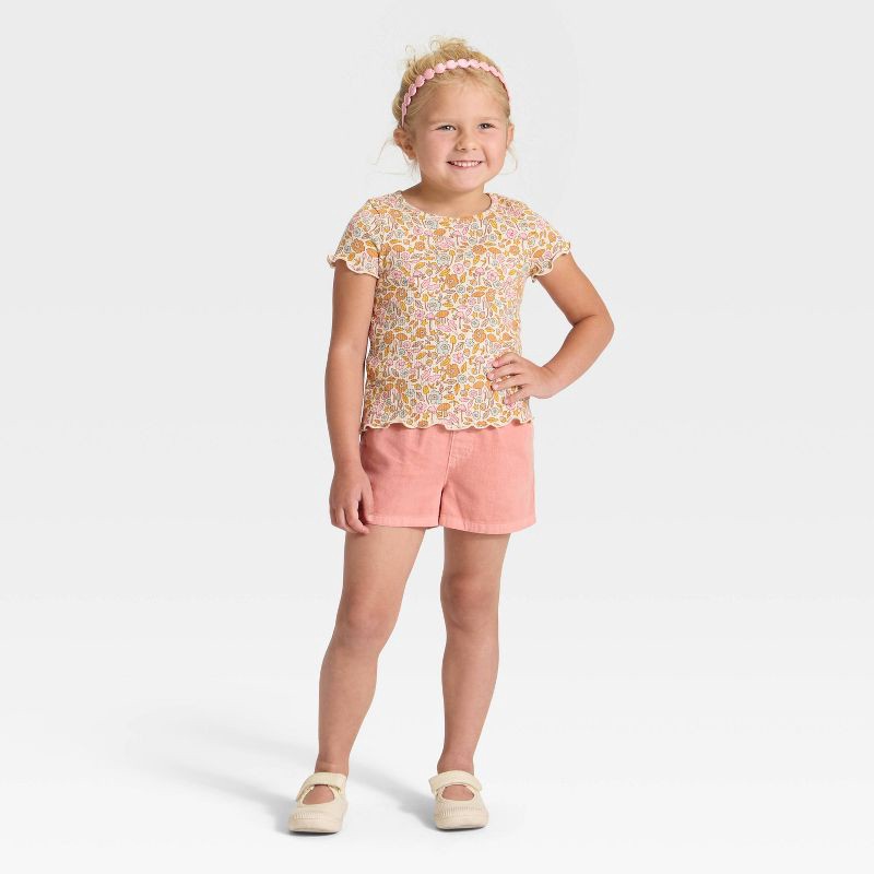 slide 2 of 3, Toddler Girls' Woven Shorts - Cat & Jack™ Dusty Coral 18M, 1 ct