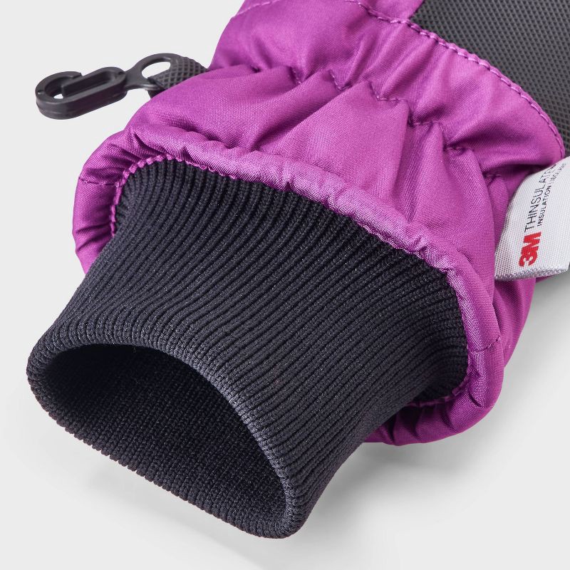 slide 3 of 3, Toddler Girls' Colorblock Snowplay Ski Mittens - Cat & Jack™ Purple 12-24M, 1 ct
