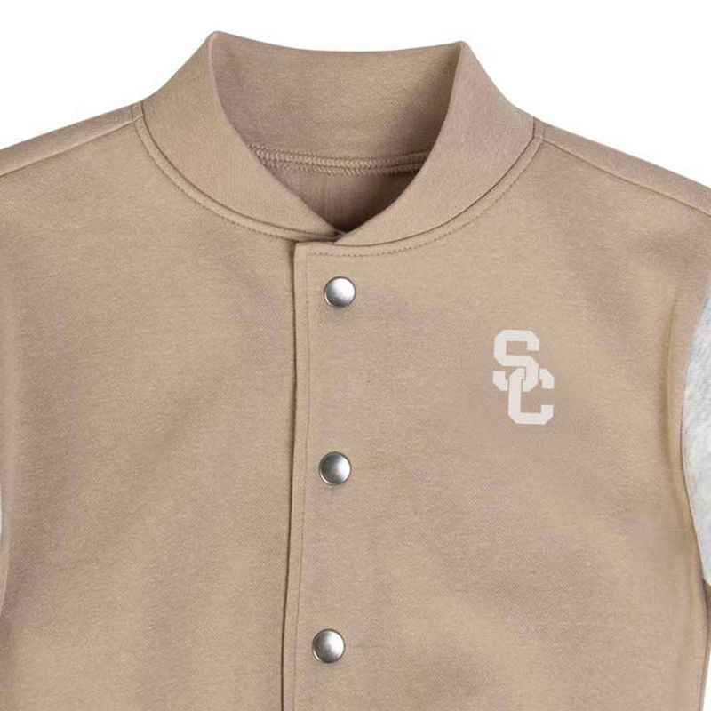 slide 3 of 3, NCAA USC Trojans Toddler Boys' Tan Button Up Jacket - 3T, 1 ct