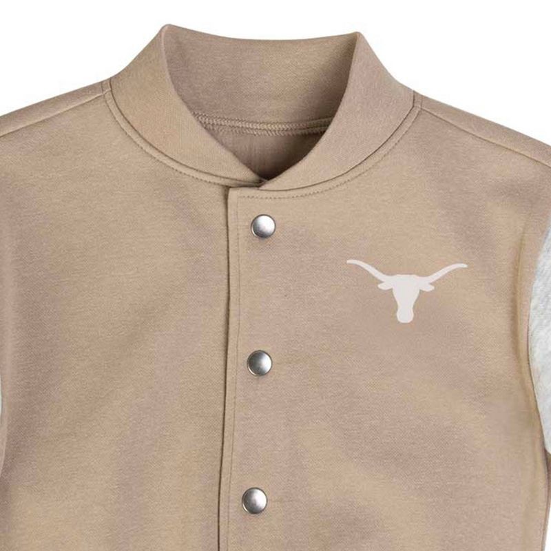 slide 3 of 3, NCAA Texas Longhorns Toddler Boys' Tan Button Up Jacket - 3T, 1 ct