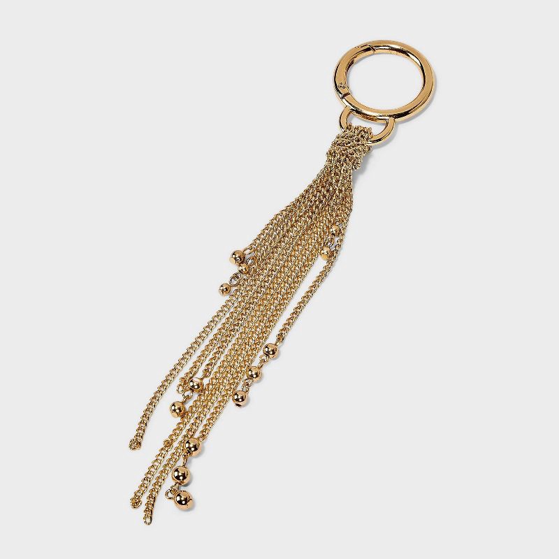 slide 1 of 2, Chain Fringe Dangle Bag Charm - Universal Thread™ Gold, 1 ct