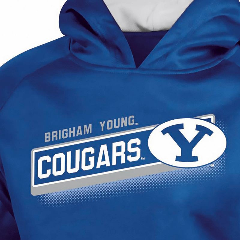 slide 3 of 3, NCAA BYU Cougars Boys' Gray Hooded Sweatshirt - XS, 1 ct
