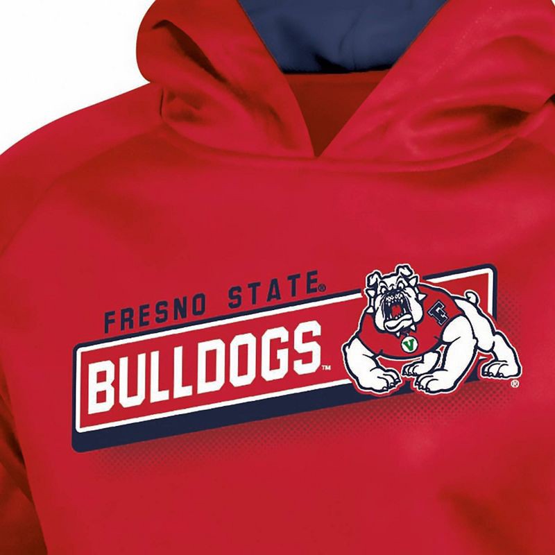 slide 3 of 3, NCAA Fresno State Bulldogs Boys' Gray Hooded Sweatshirt - M: Polyester Fleece, Kangaroo Pocket, 1 ct