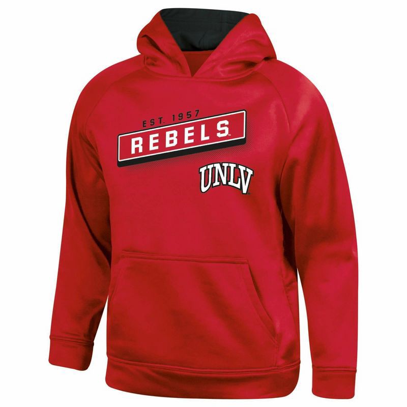 slide 1 of 3, NCAA UNLV Rebels Boys' Gray Hooded Sweatshirt - L, 1 ct