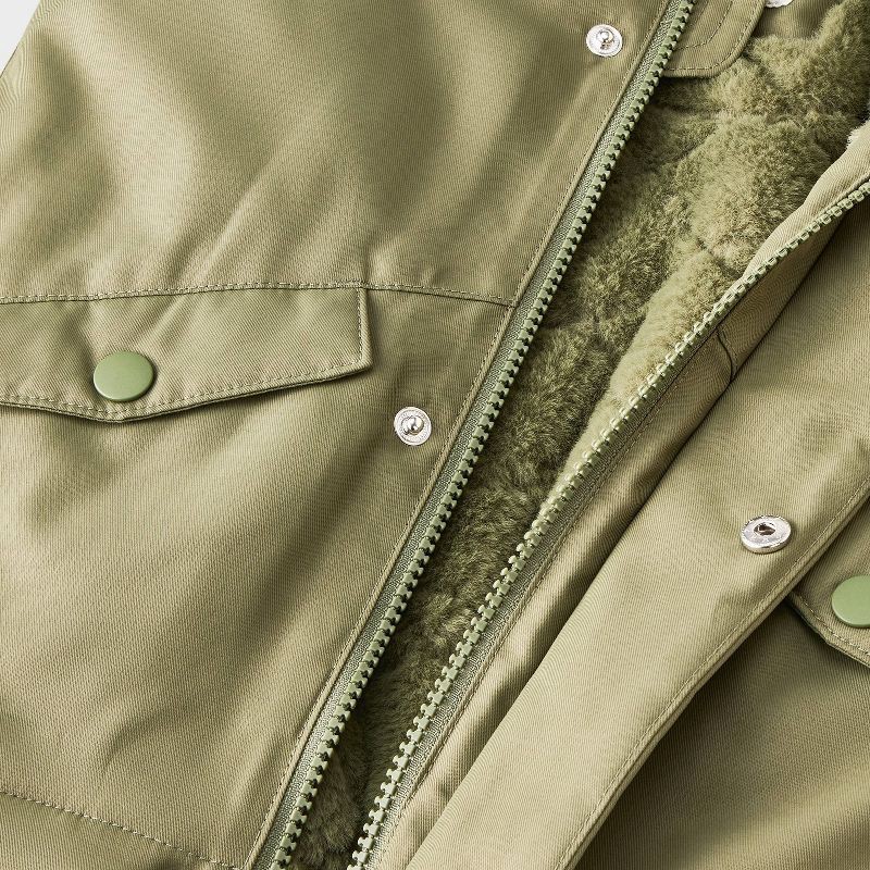 slide 4 of 4, Toddler Boys' Cozy Lined Playground Parka Jacket - Cat & Jack™ Olive Green 18M, 1 ct