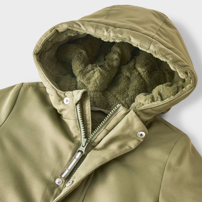slide 3 of 4, Toddler Boys' Cozy Lined Playground Parka Jacket - Cat & Jack™ Olive Green 2T, 1 ct