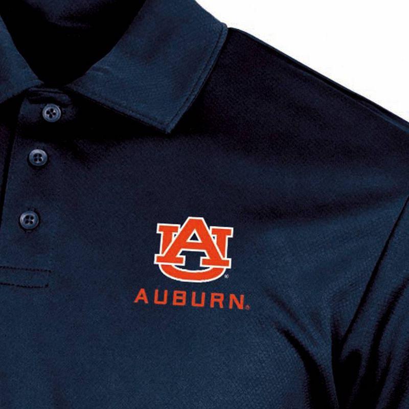 slide 3 of 3, NCAA Auburn Tigers Men's Polo T-Shirt - M: Lightweight Polyester, Standard Fit, 1 ct