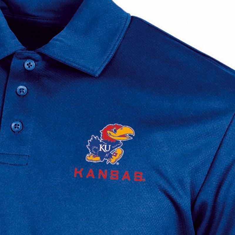 slide 3 of 3, NCAA Kansas Jayhawks Men's Polo T-Shirt - XL, 1 ct