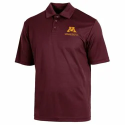 NCAA Minnesota Golden Gophers Men's Polo T-Shirt - M: Lightweight Polyester, Standard Fit