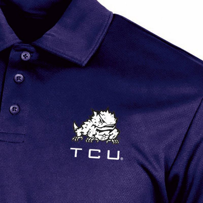slide 3 of 3, NCAA TCU Horned Frogs Men's Polo T-Shirt - L, 1 ct