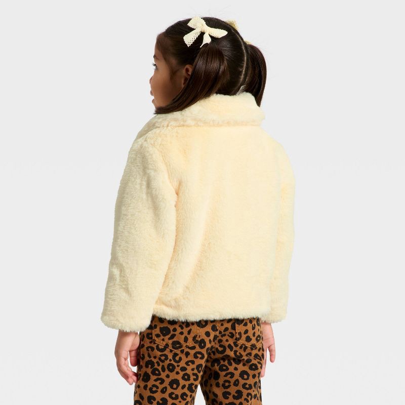 slide 2 of 3, Toddler Girls' Holiday Dressy Faux Fur Jacket - Cat & Jack™ Cream 12M, 1 ct