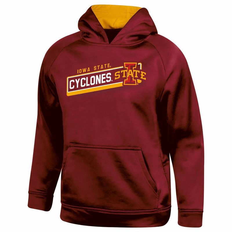 slide 1 of 3, NCAA Iowa State Cyclones Boys' Gray Hooded Sweatshirt - M: Polyester Fleece Pullover, 1 ct