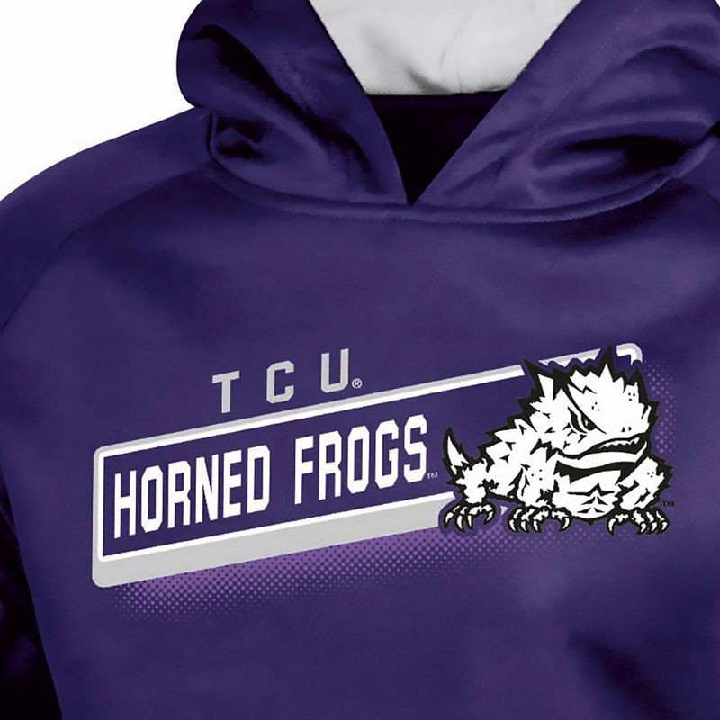 slide 3 of 3, NCAA TCU Horned Frogs Boys' Gray Hooded Sweatshirt - S, 1 ct