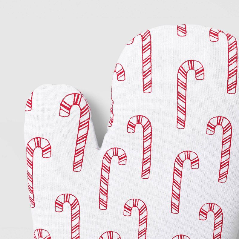 slide 3 of 3, Christmas Candy Canes Cotton Oven Mitts - Wondershop™, 1 ct