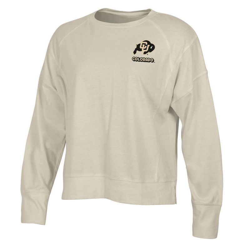 slide 1 of 3, NCAA Colorado Buffaloes Women's Long Sleeve Cream T-Shirt - L, 1 ct