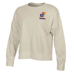 NCAA Kansas Jayhawks Women's Long Sleeve Cream T-Shirt - L