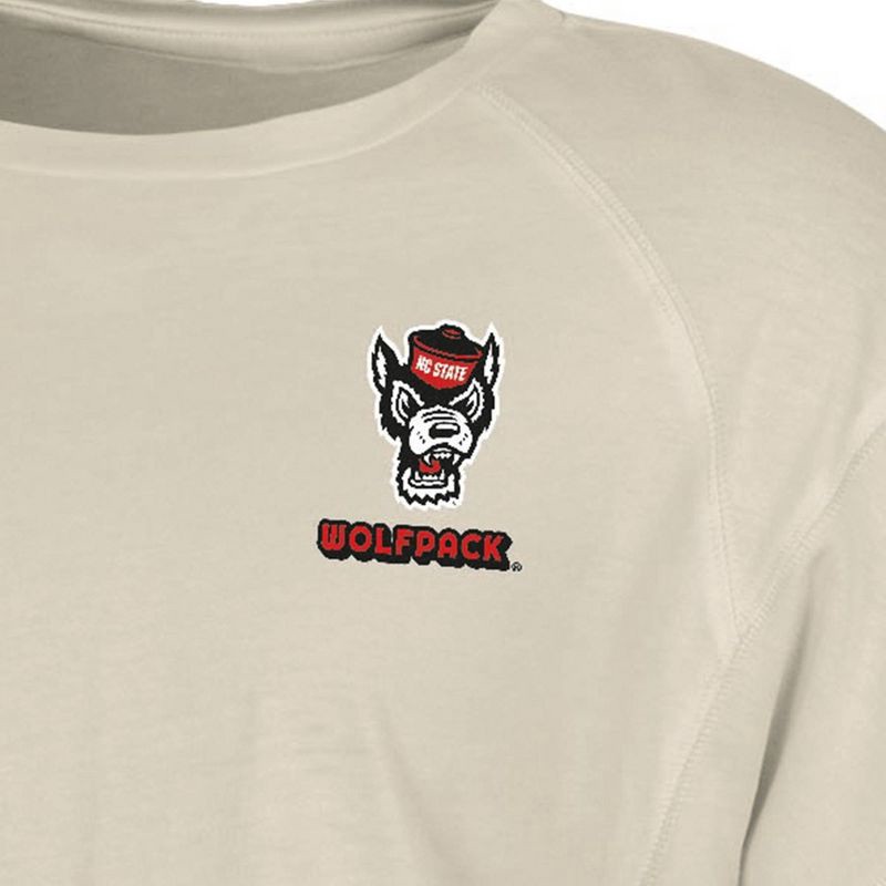 slide 3 of 3, NCAA NC State Wolfpack Women's Long Sleeve Cream T-Shirt - M: Cotton-Polyester Jersey, 1 ct