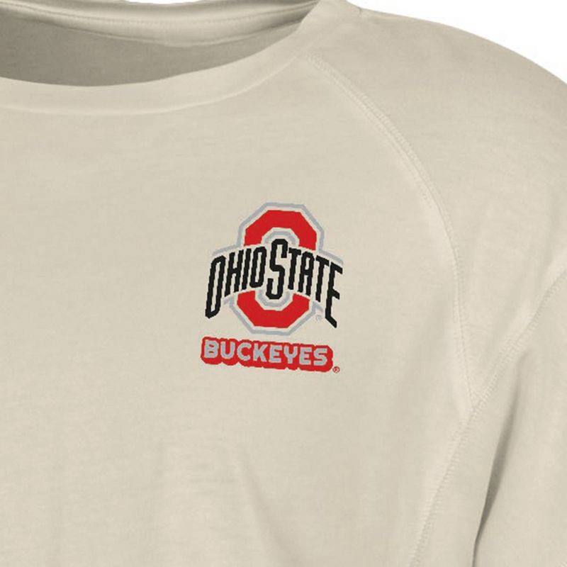 slide 3 of 3, NCAA Ohio State Buckeyes Women's Long Sleeve Cream T-Shirt - L, 1 ct