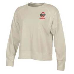 NCAA Ohio State Buckeyes Women's Long Sleeve Cream T-Shirt - L