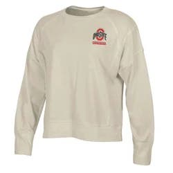NCAA Ohio State Buckeyes Women's Long Sleeve Cream T-Shirt - L