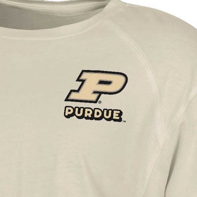 slide 3 of 3, NCAA Purdue Boilermakers Women's Long Sleeve Cream T-Shirt - M: Cotton-Polyester Blend, Below Hip Length, 1 ct