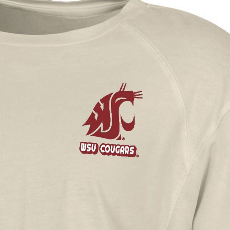 slide 3 of 3, NCAA Washington State Cougars Women's Long Sleeve Cream T-Shirt - M: Cotton-Polyester Blend, Crew Neck, Below Hip Length, 1 ct