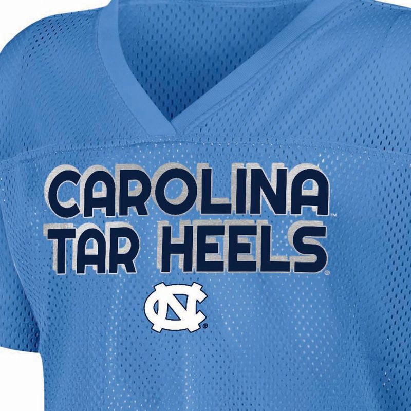 slide 3 of 3, NCAA North Carolina Tar Heels Girls' White Jersey - M: Lightweight V Neck Pullover, 1 ct