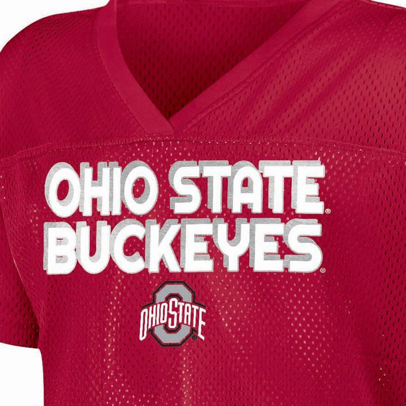 slide 3 of 3, NCAA Ohio State Buckeyes Girls' White Jersey - XL, 1 ct