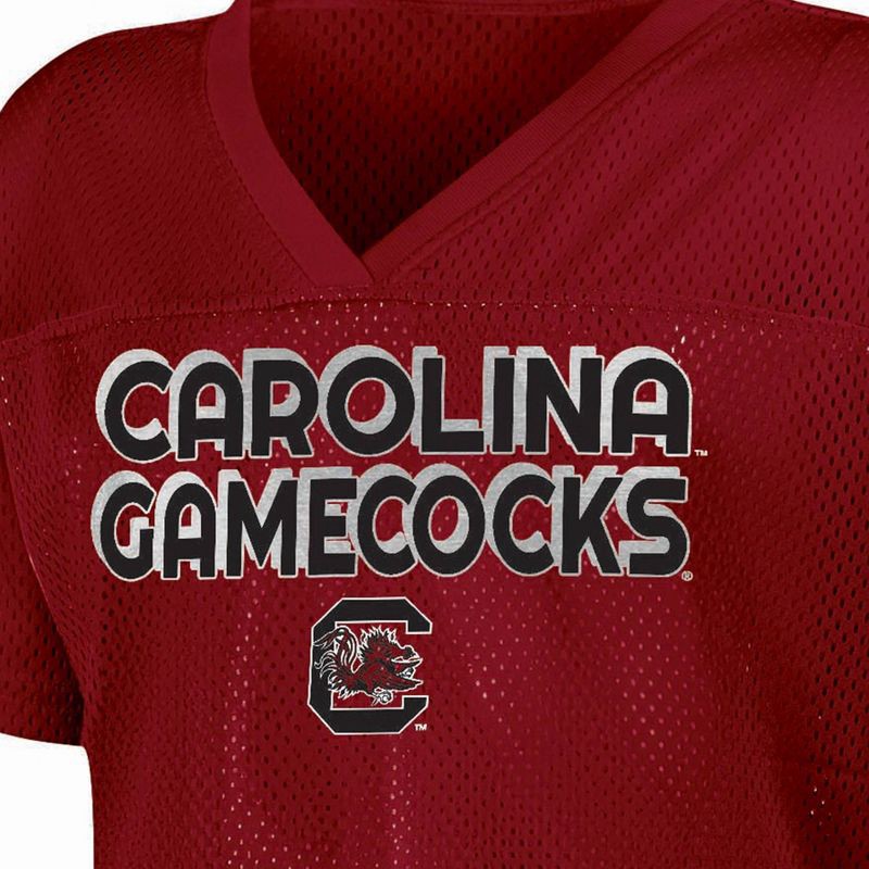 slide 3 of 3, NCAA South Carolina Gamecocks Girls' White Jersey - M: Polyester V Neck Pullover, 1 ct