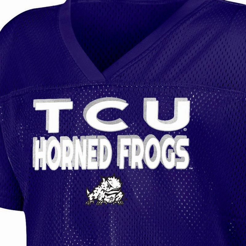 slide 3 of 3, NCAA TCU Horned Frogs Girls' White Jersey - XS, 1 ct