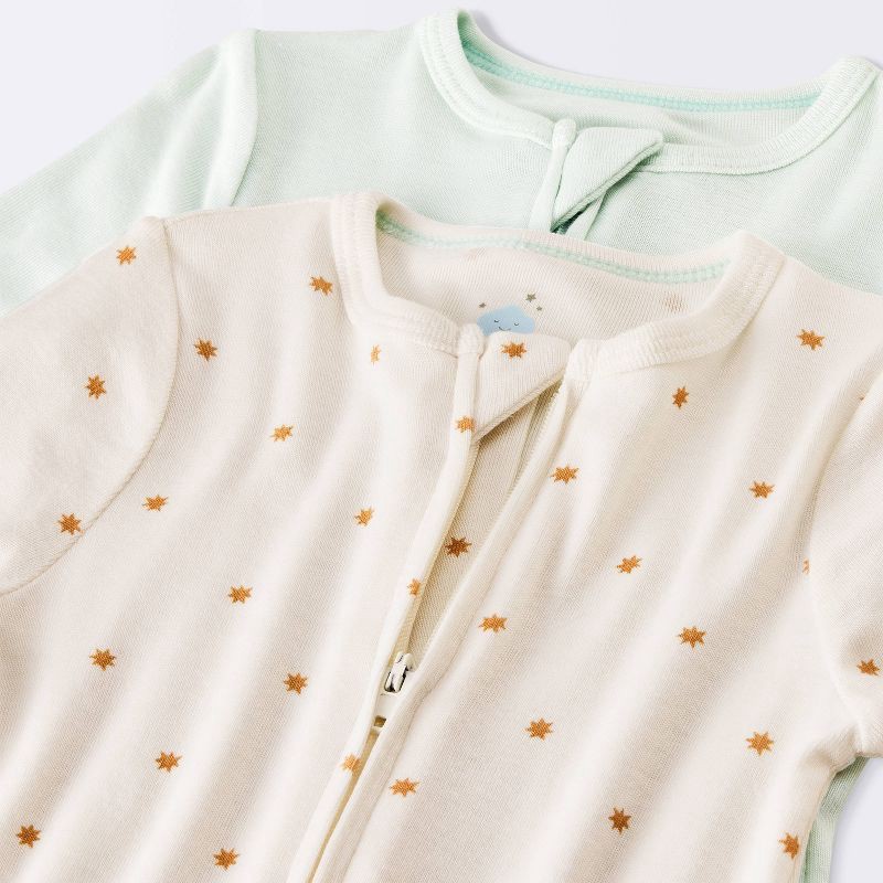 slide 3 of 4, Baby 2pk Stars Soft Blend Sleep N' Play - Cloud Island™ Green Newborn, 2 ct