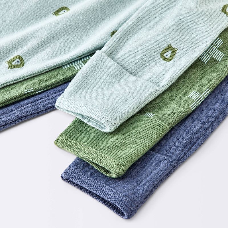 slide 4 of 4, Baby Boys' 3pk Bears Sleep N' Play - Cloud Island™ Blue/Green 0-3M, 3 ct