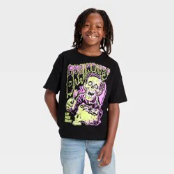 Boys' Short Sleeve Halloween Relaxed Oversized Fit T-Shirt - Cat & Jack™ Black XS