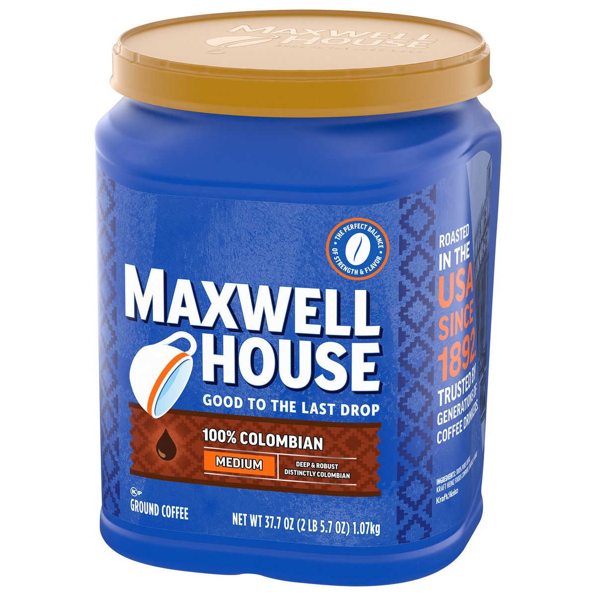 slide 3 of 9, Maxwell House Medium Roast 100% Colombian Ground Coffee, 37.7 oz. Canister, 37.7 oz