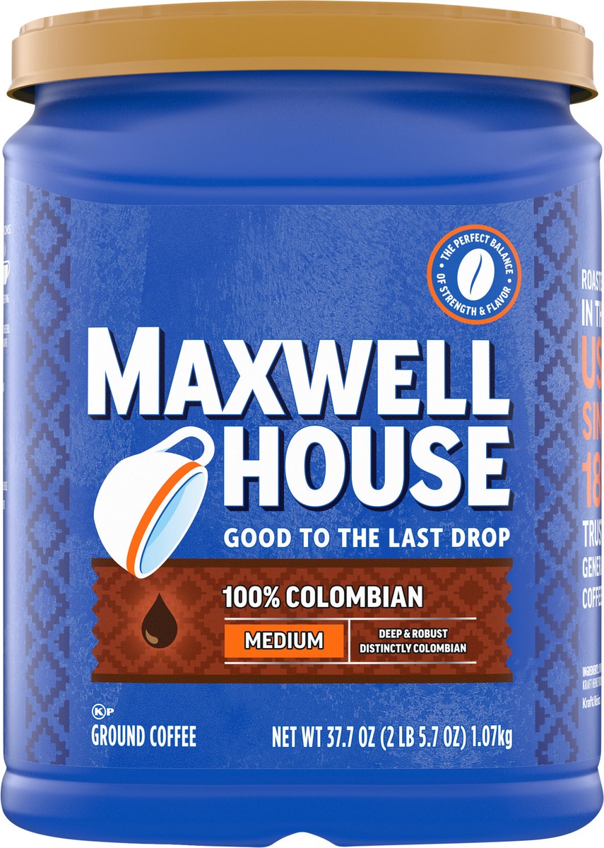 slide 5 of 9, Maxwell House Medium Roast 100% Colombian Ground Coffee, 37.7 oz. Canister, 37.7 oz