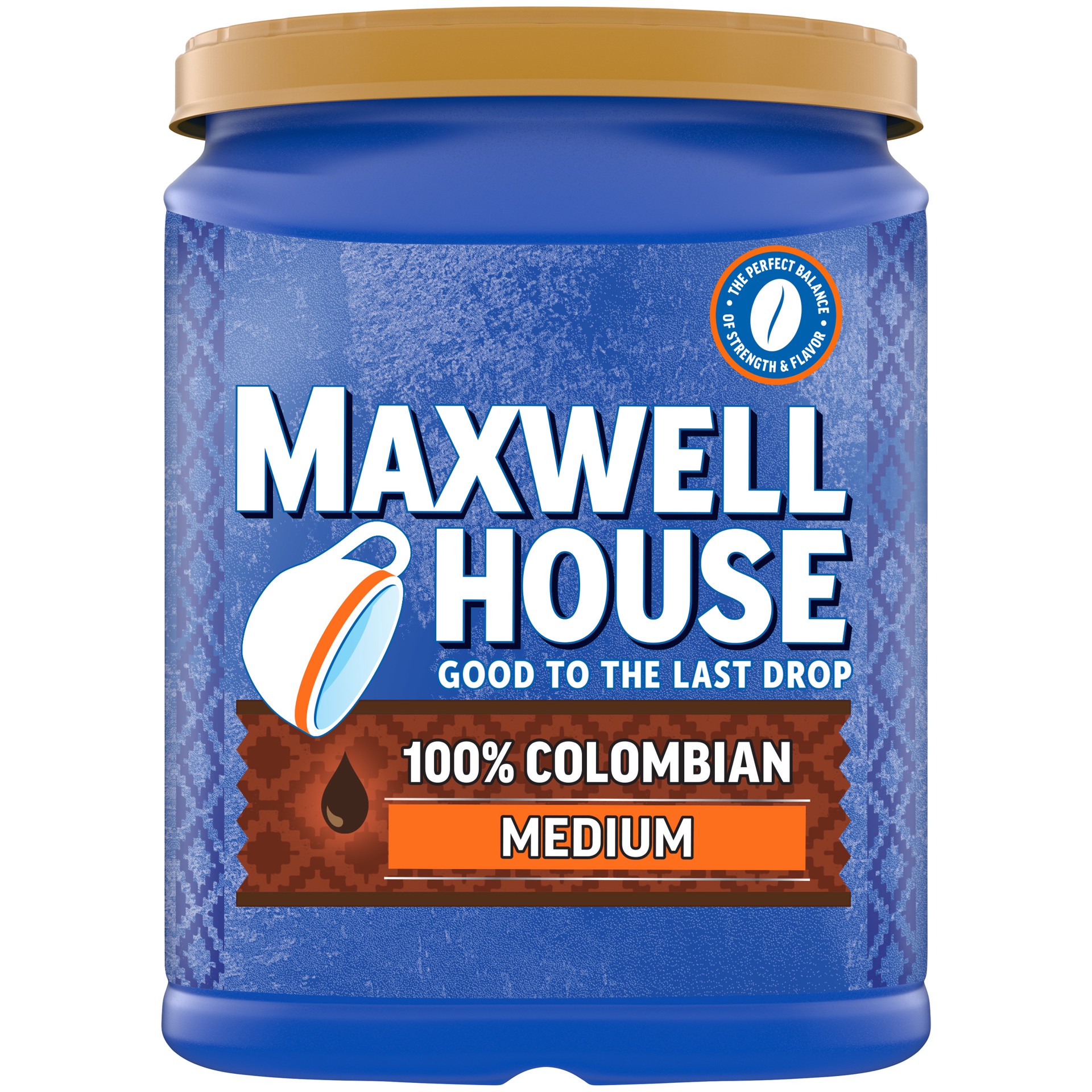 slide 1 of 9, Maxwell House Medium Roast 100% Colombian Ground Coffee, 37.7 oz. Canister, 37.7 oz