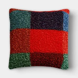 Square Chalet Plaid Printed Boucle Throw Pillow - Room Essentials™