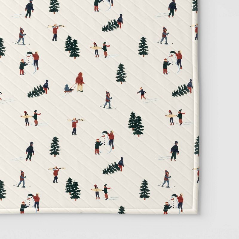 slide 4 of 5, Winter Fun Quilted Jersey Throw Blanket with Faux Shearling Reverse Ivory - Room Essentials™, 1 ct