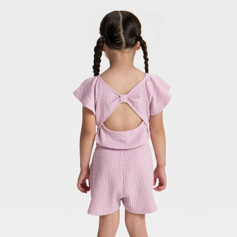slide 3 of 3, Toddler Girls' Knit Romper - Cat & Jack™ Light Mauve 5T, 1 ct
