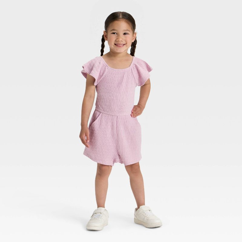 slide 2 of 3, Toddler Girls' Knit Romper - Cat & Jack™ Light Mauve 5T, 1 ct
